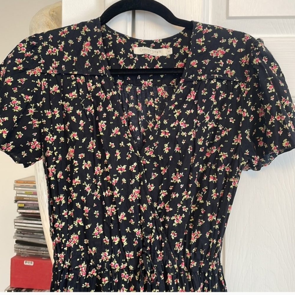 ⚡️SALE⚡️Gorgeous ❣️cotton❣️Christy Dawn "Dawn" Dress in Black and Red Floral